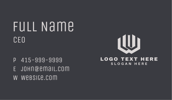 Geometric Startup Letter W  Business Card Design Image Preview