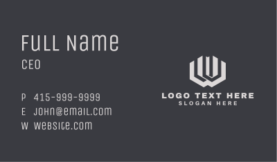 Geometric Startup Letter W  Business Card Image Preview