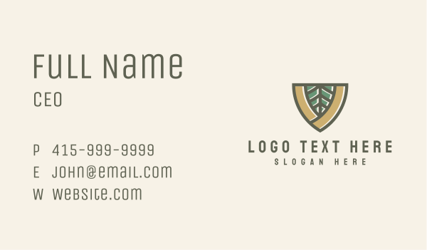 Leaf Shield Letter V Business Card Design Image Preview