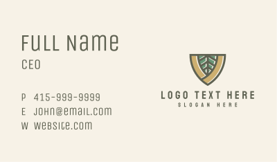 Leaf Shield Letter V Business Card Image Preview