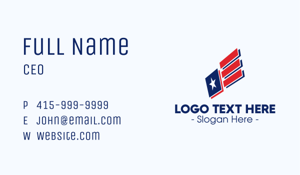 Modern American Flag Business Card Design Image Preview