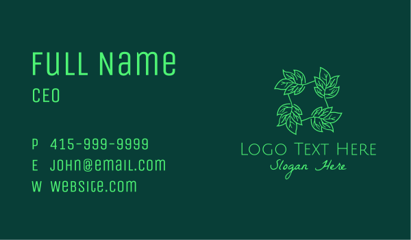 Green Leaves Herb Business Card Design Image Preview