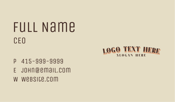 Classic Retro Wordmark Business Card Design Image Preview