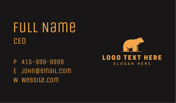 Gold Bear Animal Business Card Design Image Preview