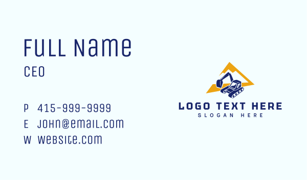 Backhoe Demolition Machine Business Card Design Image Preview