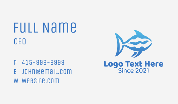 Blue Ocean Shark  Business Card Design Image Preview