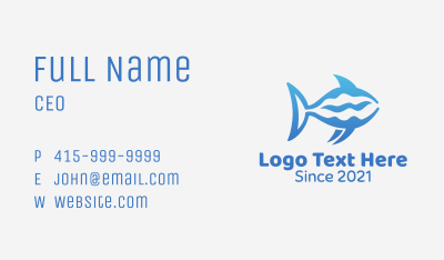 Blue Ocean Shark  Business Card Image Preview
