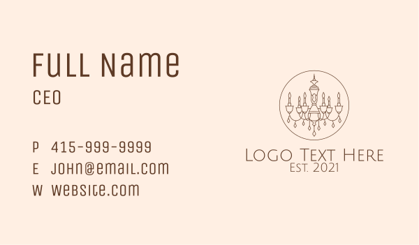 Brown Chandelier Line Art  Business Card Design Image Preview