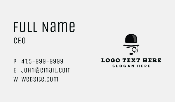Gentlemen Bowler Hat Business Card Design Image Preview