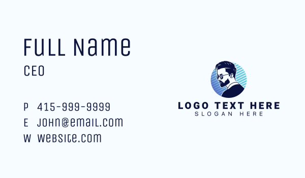 Masculine Beard Barber Business Card Design Image Preview