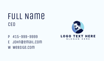 Masculine Beard Barber Business Card Image Preview