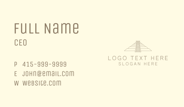 Mayan Pyramid History Business Card Design Image Preview