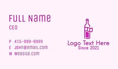 Wine Bottle Flag Business Card Image Preview