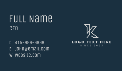 Industrial Letter K  Business Card Image Preview