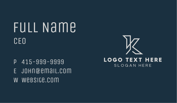 Industrial Letter K  Business Card Design Image Preview