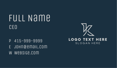 Industrial Letter K  Business Card Image Preview