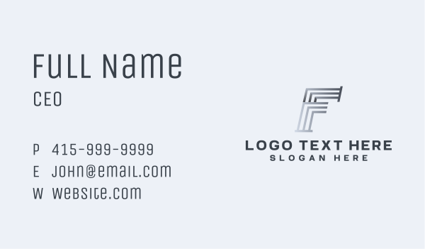 Industrial Company Letter F Business Card Design Image Preview