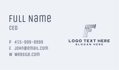 Industrial Company Letter F Business Card Image Preview