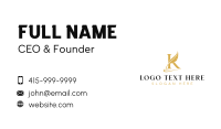 Feather Quill Writer Letter K Business Card Image Preview