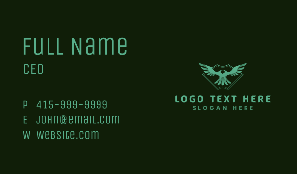 Eagle Shield Aviary Business Card Design Image Preview