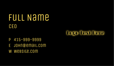 Glowing Marquee Text  Business Card Image Preview