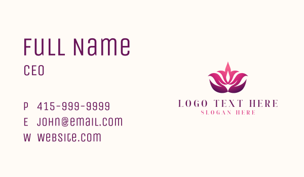 Lotus Zen Flower Business Card Design Image Preview