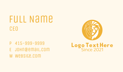 Yellow Lion Head  Business Card