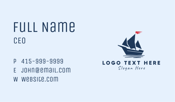 Maritime Galleon Ship Business Card Design Image Preview