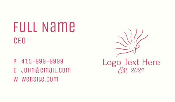 Pink Feminine Fan  Business Card Design Image Preview