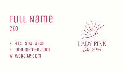 Pink Feminine Fan  Business Card Image Preview