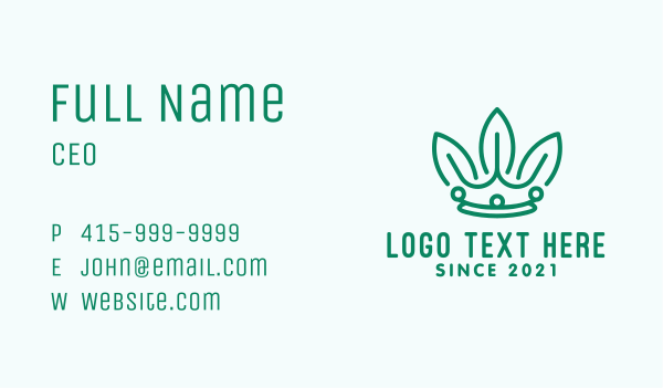 Leaf Royal Crown  Business Card Design Image Preview