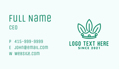 Leaf Royal Crown  Business Card Image Preview