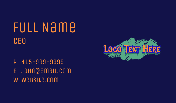 Graffiti Skating Wordmark Business Card Design Image Preview