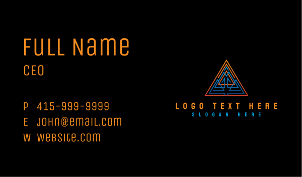 Triangle Tribal Pyramid Business Card Design Image Preview