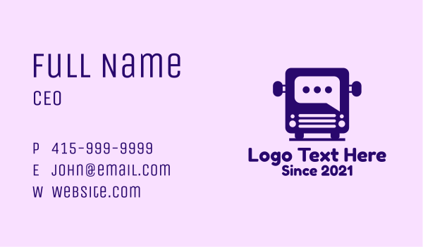 Bus Message Box Business Card Design Image Preview