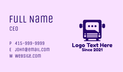Bus Message Box Business Card