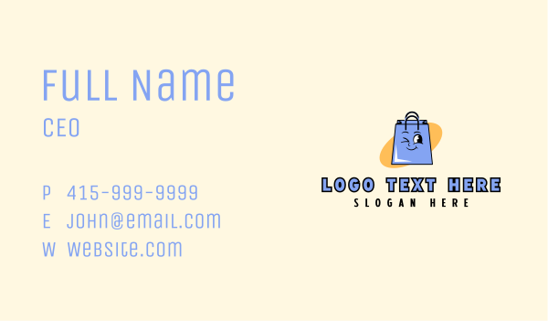 Happy Shopping Bag Store Business Card Design Image Preview