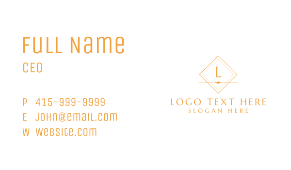 Elegant Yellow Letter Business Card Design Image Preview
