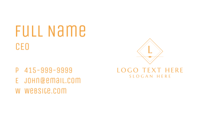 Elegant Yellow Letter Business Card Image Preview