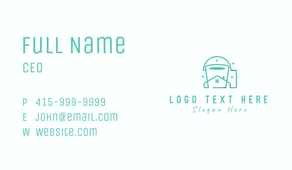 House Cleaning Bucket Business Card Design Image Preview