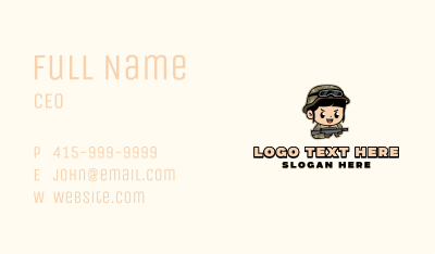 Female Military Gamer Business Card Image Preview