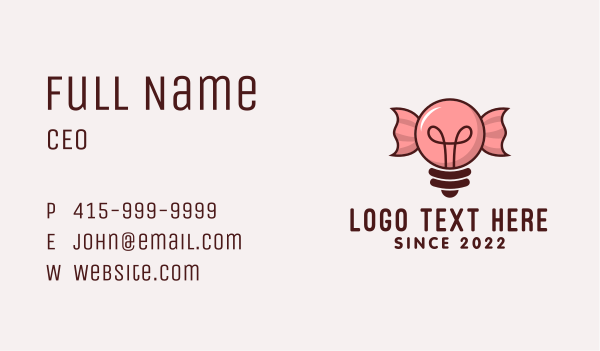 Light Bulb Candy  Business Card Design Image Preview