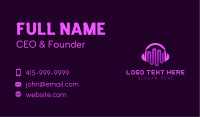 Purple Headphone Sound Waves Business Card Image Preview