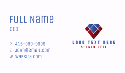 Geometric Crystal Letter V Business Card Image Preview