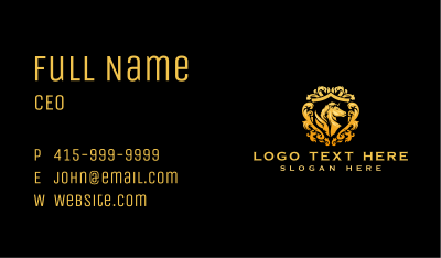 Gold Winged Horse Business Card Image Preview
