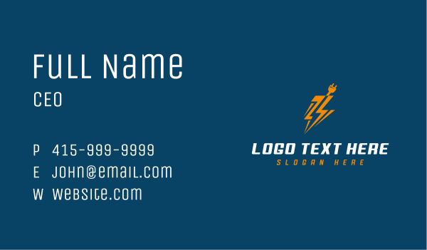 Lightning Electrical Plug Business Card Design Image Preview