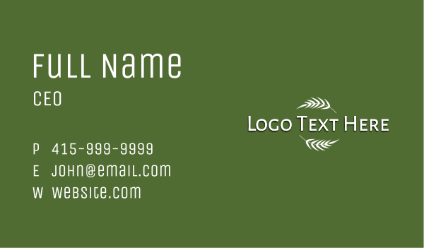 Minimalist Natural Wordmark Business Card Design Image Preview