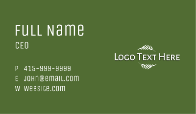 Minimalist Natural Wordmark Business Card