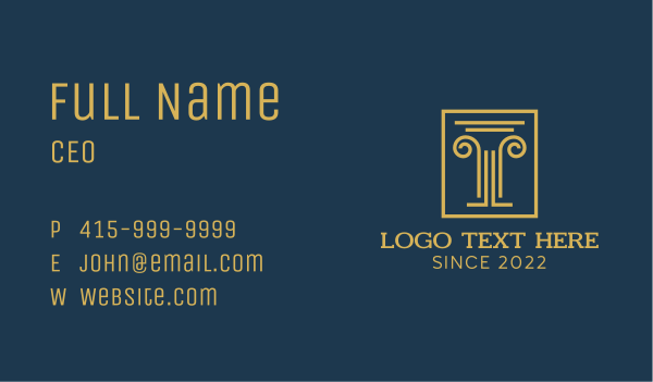 Legal Company Pillar Business Card Design Image Preview