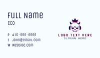 Glitch Skull Crown Business Card Image Preview